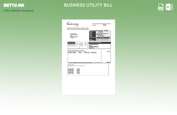 Обединетото Кралство Даночна деловна сметка за комунални услуги на советот во Ло